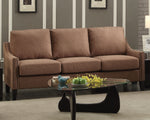 Zapata Brown Linen Sofa with Nailhead Trim