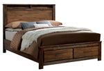 Elkton Oak Wood Cal King Bed with 2 Drawers