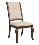 Glen Cove 2 Cream Fabric/Antique Java Wood Side Chairs