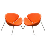 Roxy 2 Orange Leatherette/Chrome Side Chairs