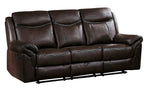 Aram Dark Brown AireHide Match Manual Recliner Sofa