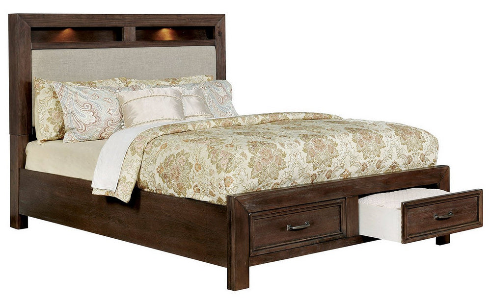 Tywyn Dark Oak Wood Queen Bed