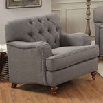 Alianza Dark Gray Fabric Button Tufted Chair