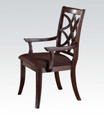 Keenan 2 Dark Walnut Wood/Brown Microfiber Arm Chairs