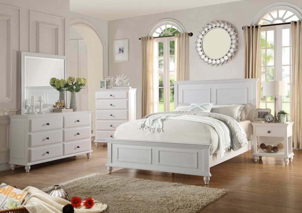 Evelyn 6-Pc White Wood Queen Bedroom Set