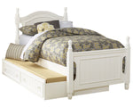 Clementine White Wood Full Bed with Twin Trundle