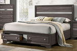 Chrissy Gray Wood Queen Bed with Drawers