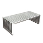 Soho Glass/Stainless Steel Rectangular Cocktail Table