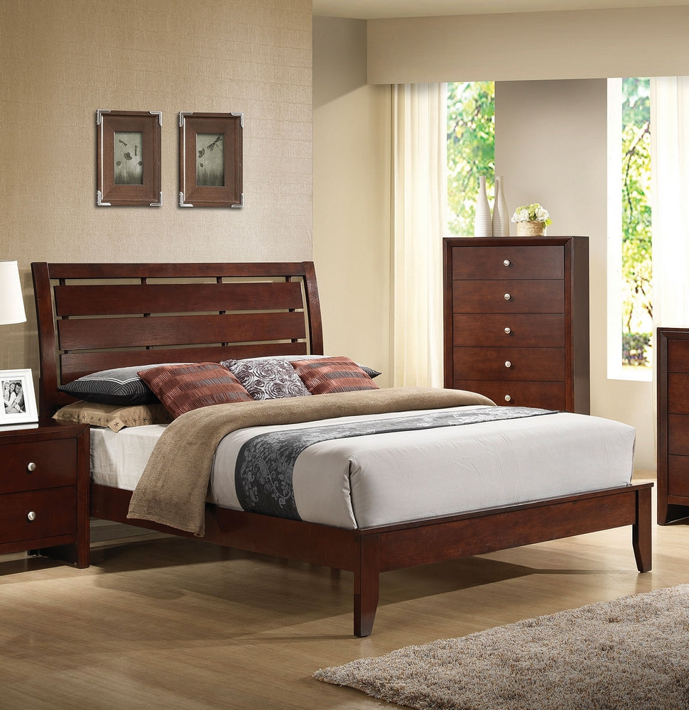 Ilana Brown Cherry Wood King Bed