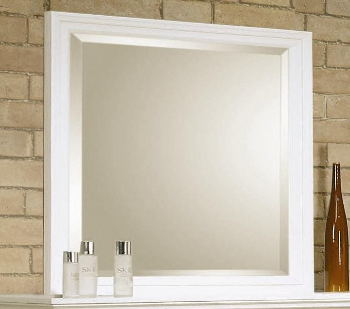 Sandy Beach White Wood Frame Dresser Mirror