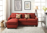 Cleavon II Red Linen Sectional Sofa with Pillows