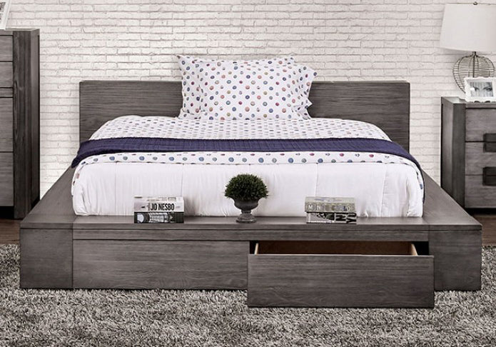 Janeiro Gray Cal King Storage Bed (Oversized)