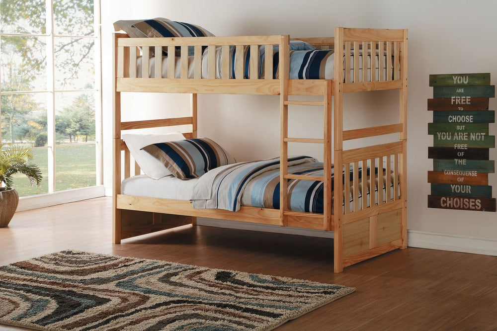 Bartly Natural Pine Wood Twin/Twin Bunk Bed