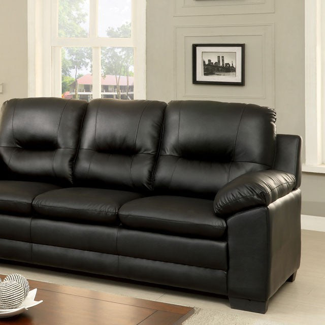 Parma Black Leatherette Sofa