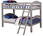 Coney Island Gray Wood Twin Bunk Bed