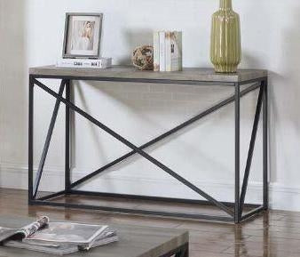 Vitateva Sonoma Grey Wood Sofa Table with Metal Base