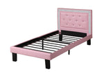 Susanna Pink Faux Leather Twin Bed with Accent Tufting