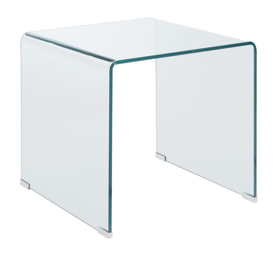 Highsmith Modern Clear Tempered Glass End Table