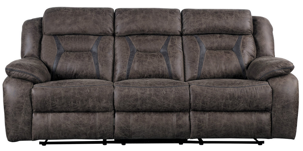 Madrona Hill Dark Brown Microfiber Manual Recliner Sofa