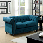 Stanford Dark Teal Fabric Loveseat