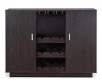 Houp Espresso Wood Server with Wine Bottle Rack