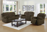 Rodman 3-Pc Olive Brown Velvet Manual Recliner Sofa Set