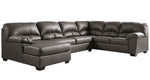 Aberton 3-Pc Gray LAF Sectional Sofa (Oversized)