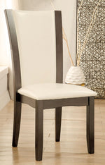 Manhattan 2 Gray/White Leatherette Side Chairs