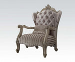 Versailles Ivory Velvet/Bone White Accent Chair with 1 Pillow