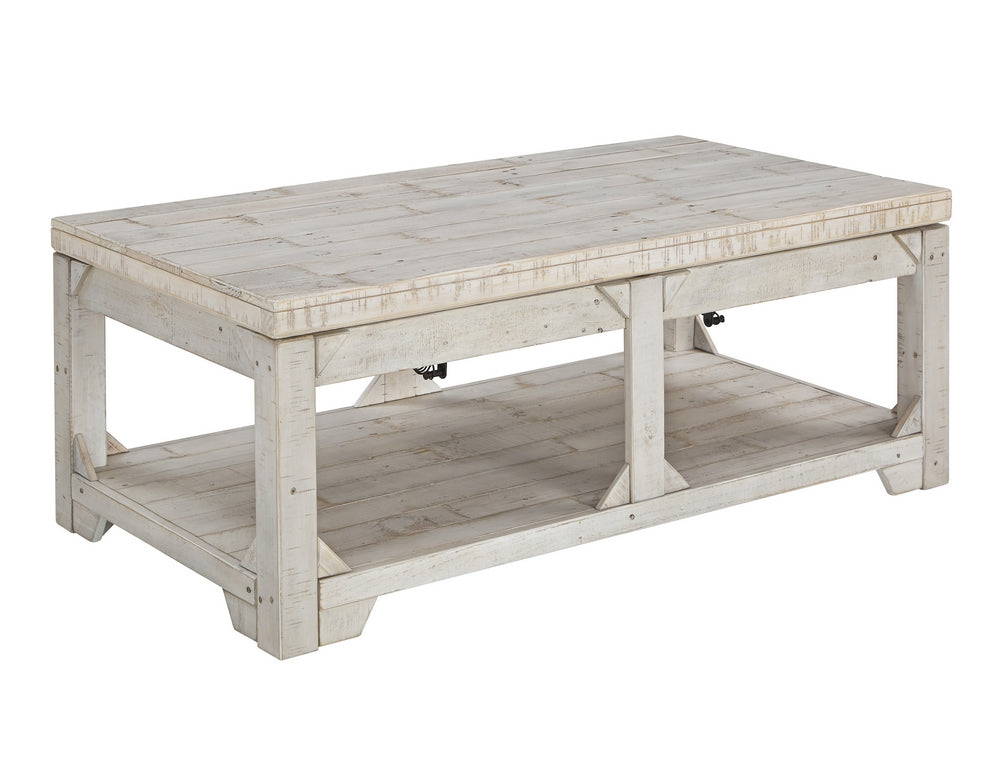 Fregine Whitewash Wood Lift-Top Coffee Table