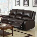 Oxford Rustic Dark Brown Manual Recliner Sofa