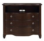 Meghan Espresso Wood 3-Drawer Media Chest