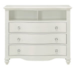 Meghan White Wood 3-Drawer Media Chest