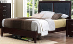 Edina Espresso/Black Wood/Vinyl King Panel Bed