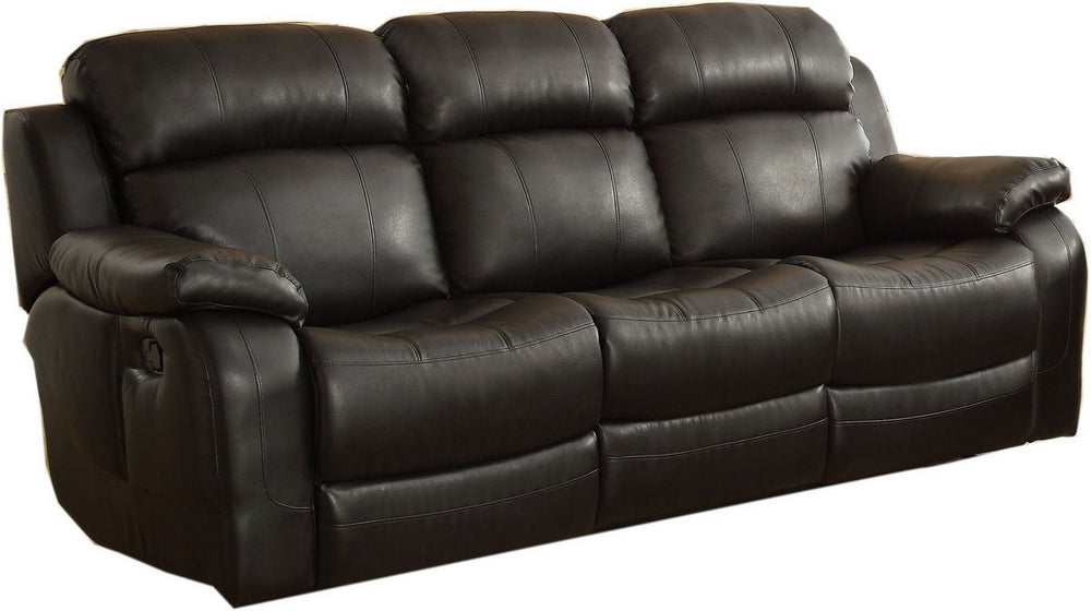 Marille Black Bonded Leather Match Manual Recliner Sofa