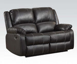 Zuriel Black PU Leather Manual Recliner Loveseat