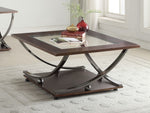 Isiah Black Nickel Metal/Wood/Clear Glass Top Coffee Table