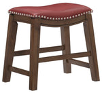 Ordway Red PU Leather/Wood Stool