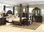 North Shore 7-Pc Dark Brown Wood King Canopy Bedroom Set (Oversized)