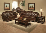 Anondale 4-Pc Espresso Top Grain Leather Match Sofa Set (Oversized)