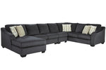 Eltmann 4-Pc Slate Chenille Fabric LAF Sectional Sofa (Oversized)