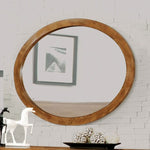 Lennart Oval Mirror with Oak Wood Frame