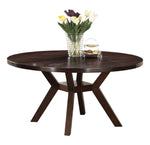 Drake Espresso Wood Round Dining Table with Shelf