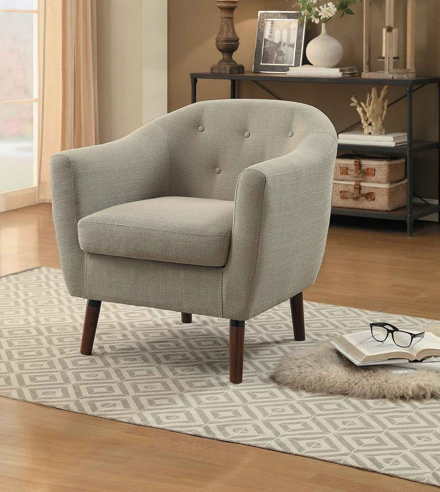 Lucille Beige Fabric Accent Chair