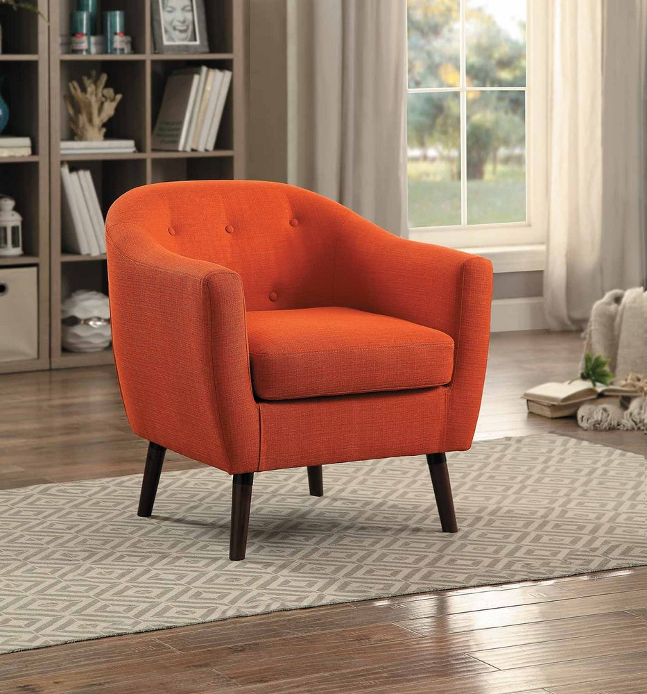Lucille Orange Fabric Accent Chair