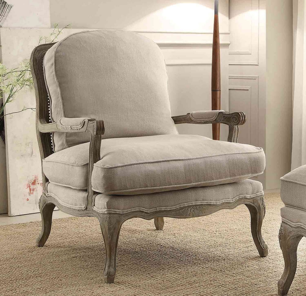Parlier Natural Fabric Accent Chair