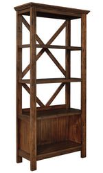 Baldridge Rustic Brown Wood Large Bookcase