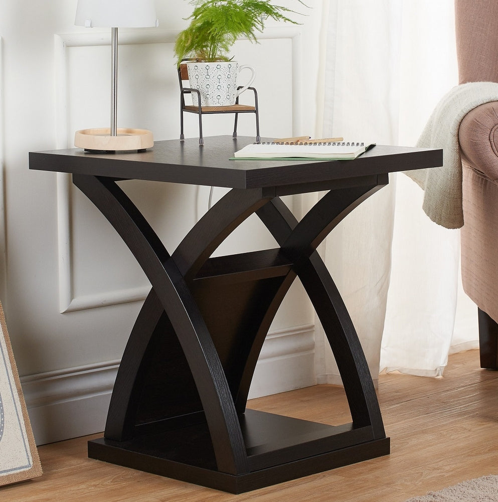 Arkley Espresso Wood End Table