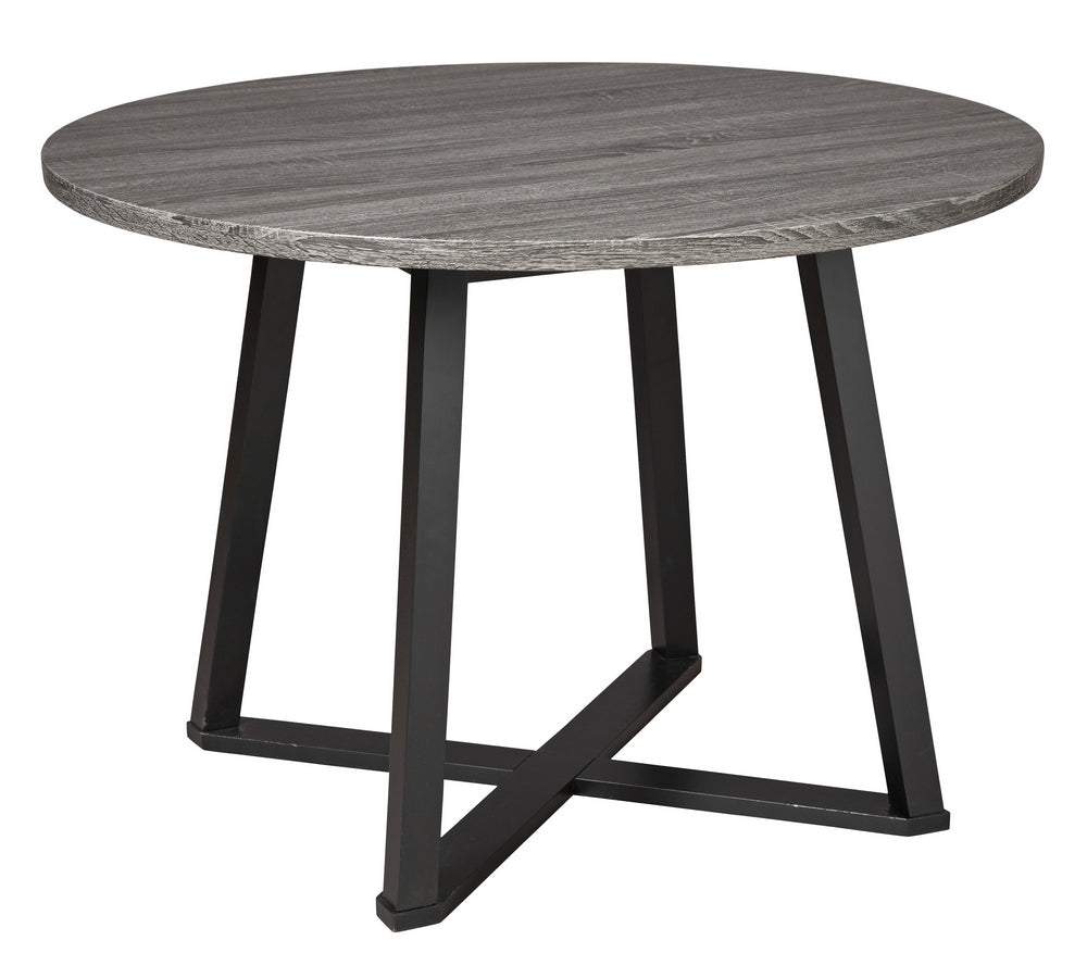 Centiar Gray/Black Wood Round Dining Table