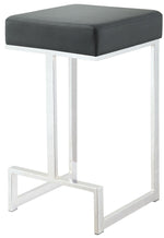 Judit Black Leatherette/Chrome Metal Counter Height Stool